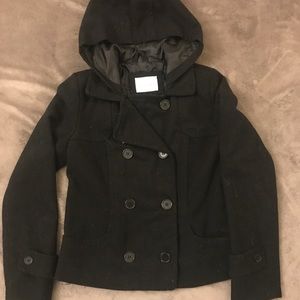 Black pea coat size medium