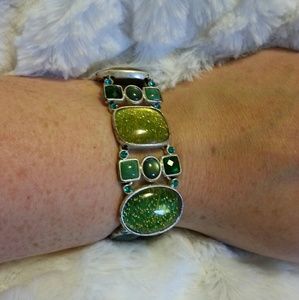 Shades of Green Glass Bracelet