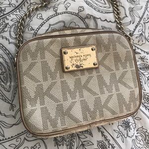 Tan and cream Michael Kors crossbody
