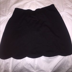 Top shop black scalloped mini skirt