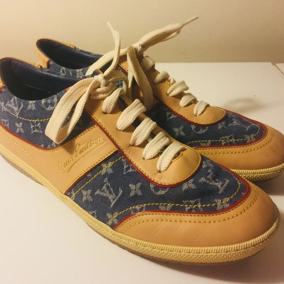 Louis Vuitton Shoes - Louis Vuitton Denim Monogram Sneakers Barely worn