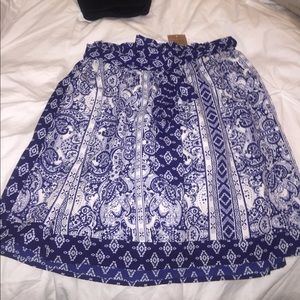 Blue and white Francesca's skirt