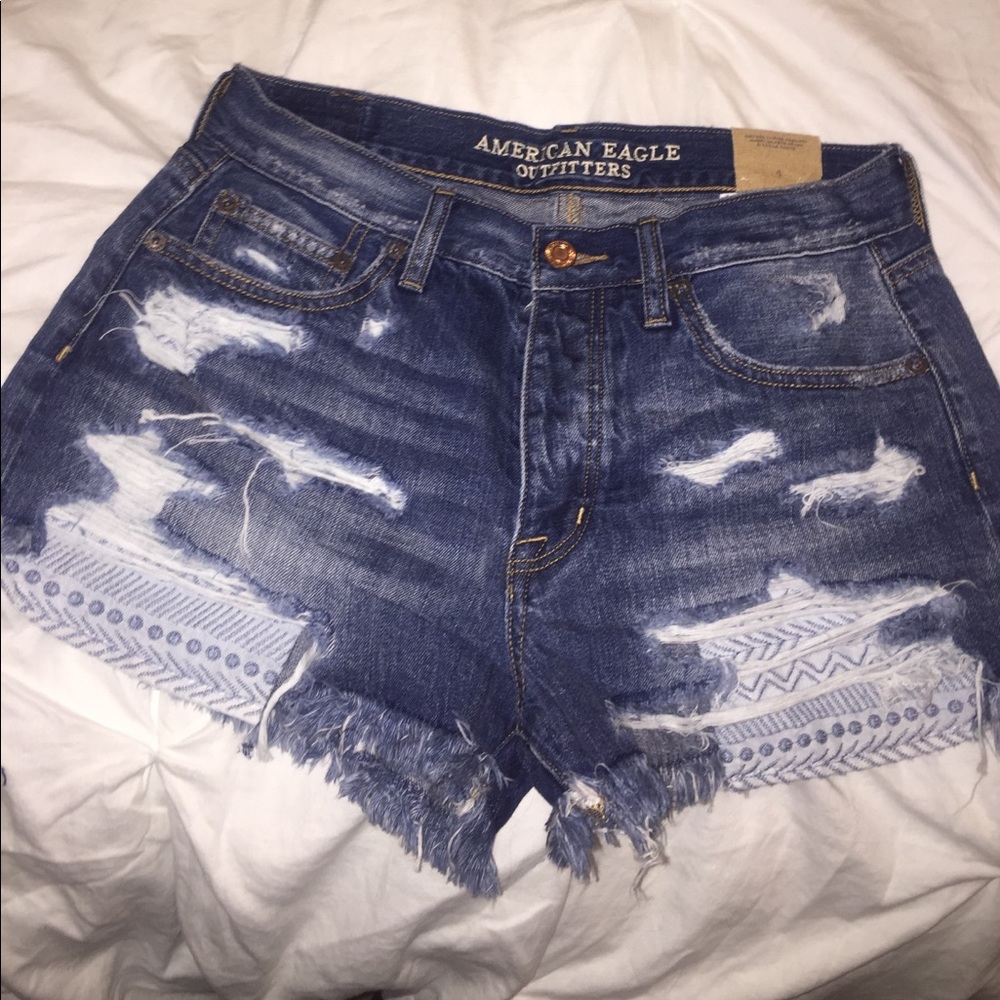 American eagle dark wash denim shorts
