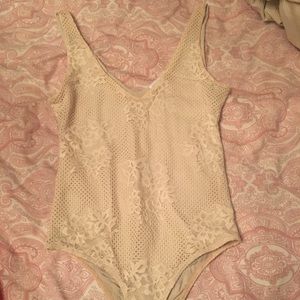 Cream crochet bodysuit