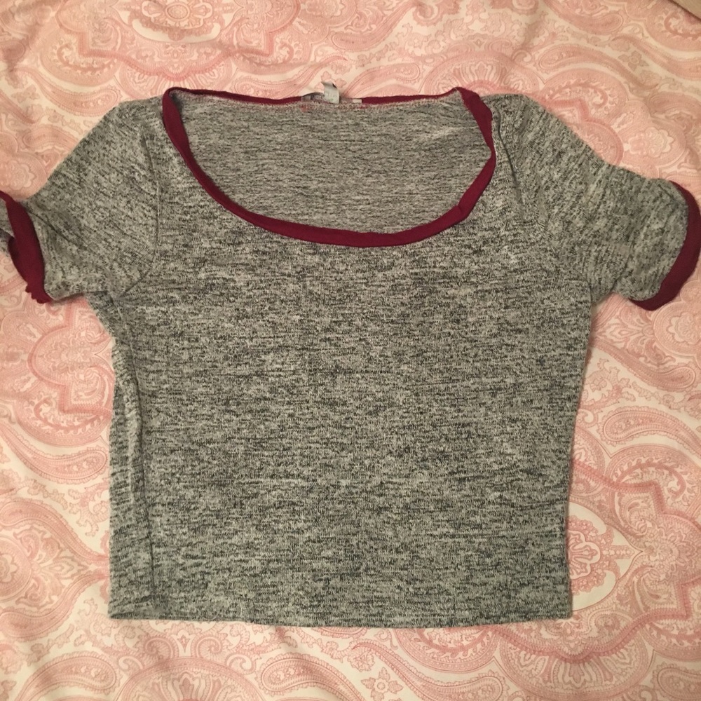 Red & black crop top