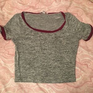 Red & black crop top