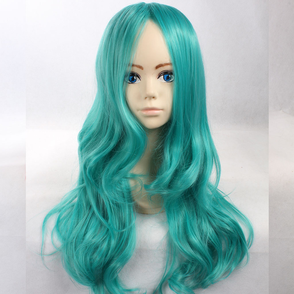 Curly Ice Blue Wavy Wig