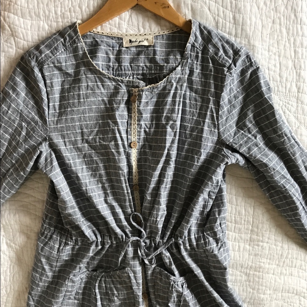 Yoko Girl Striped Summer Shirt Dress
