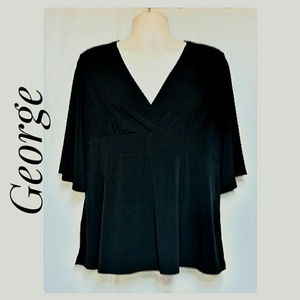 George Tops - Flowy Black Top Butterfly Sleeves Size 16/18 XL George Tops - Flowy Black Top Butterfly Sleeves Size 16/18 XL