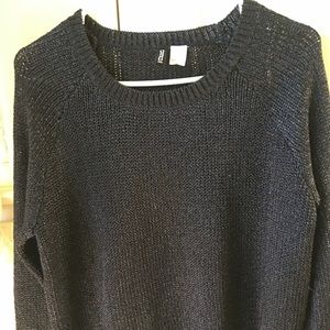 H&M Navy blue metallic sweater size Small