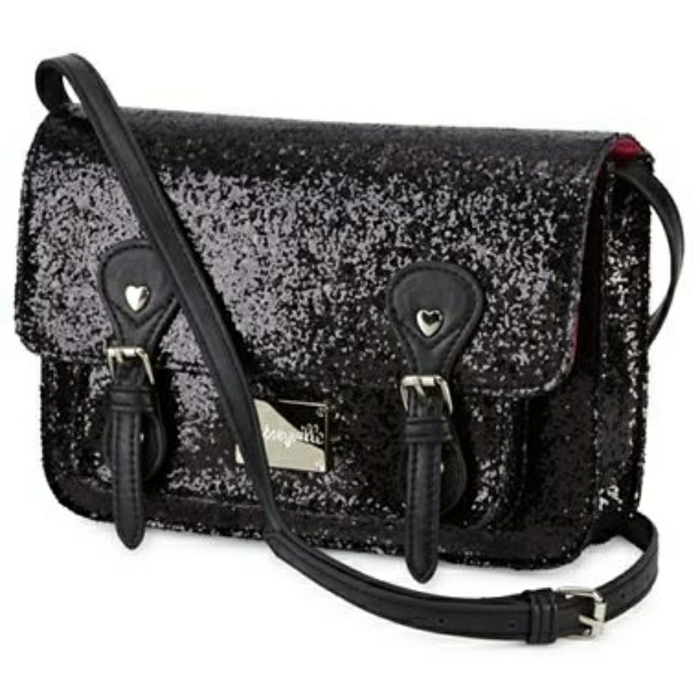 Betseyville Betsy Johnson black glitter cross body