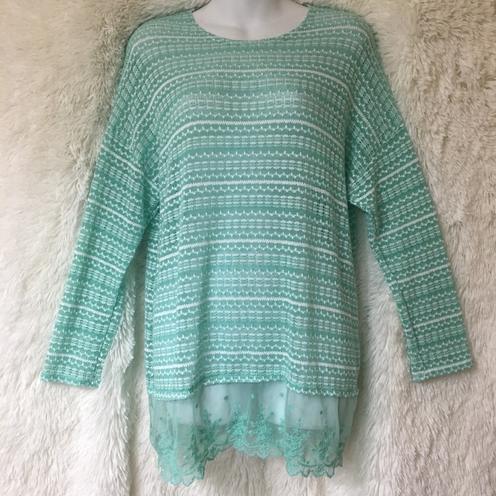 Mint Long Sleeve Flowy Shirt