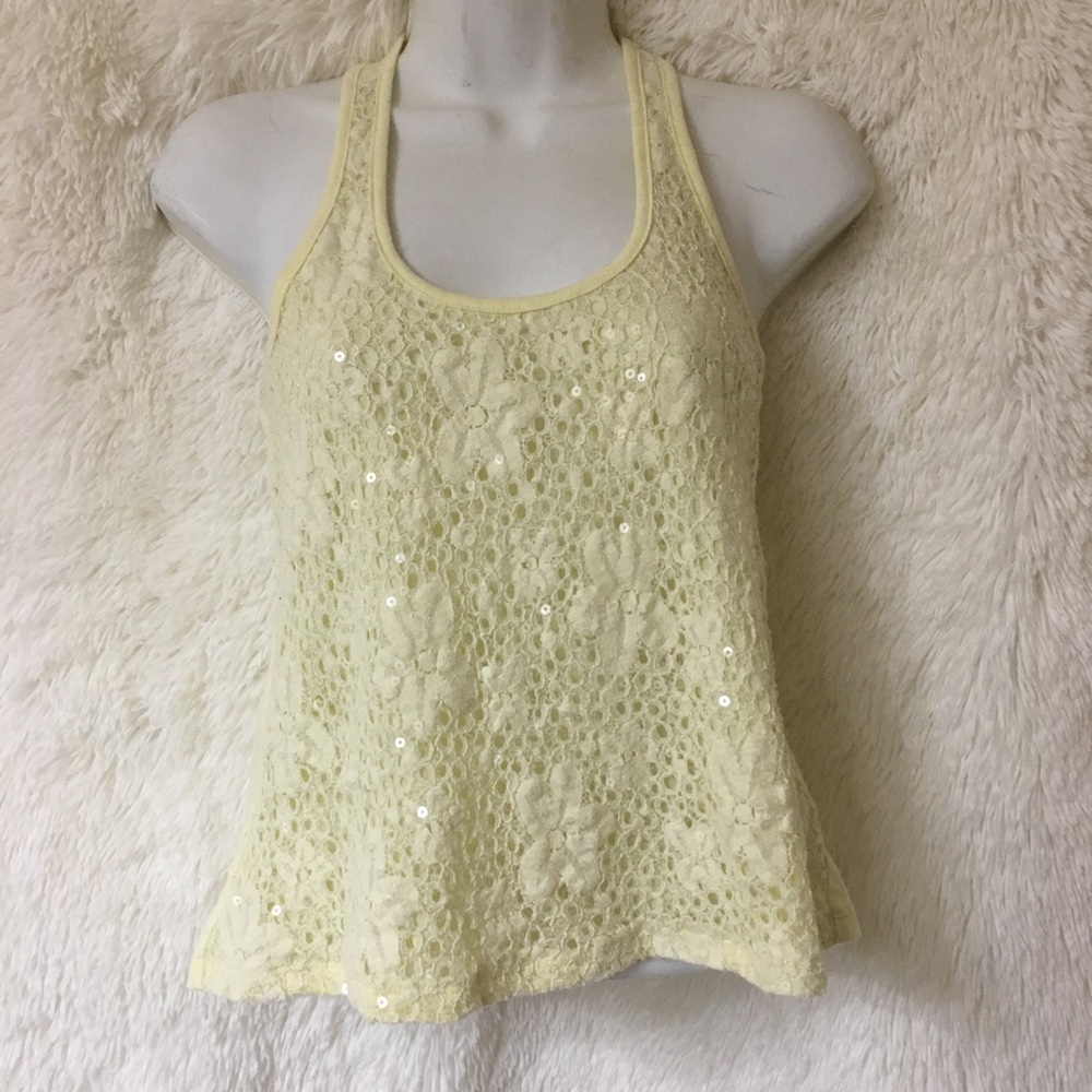 Charlotte Russe Yellow Sequined Top
