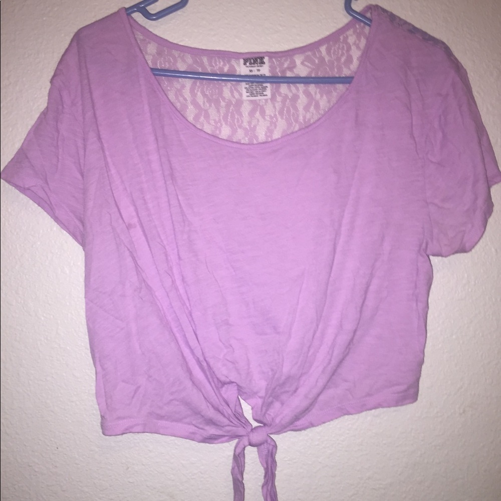 ✅SOLD✅🔥VS PINK XS Lace Backed Crop Top🔥