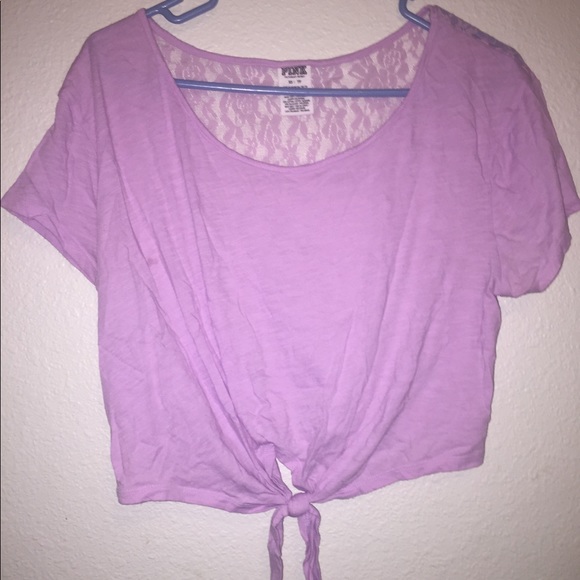 ✅SOLD✅🔥VS PINK XS Lace Backed Crop Top🔥 - Picture 1 of 3