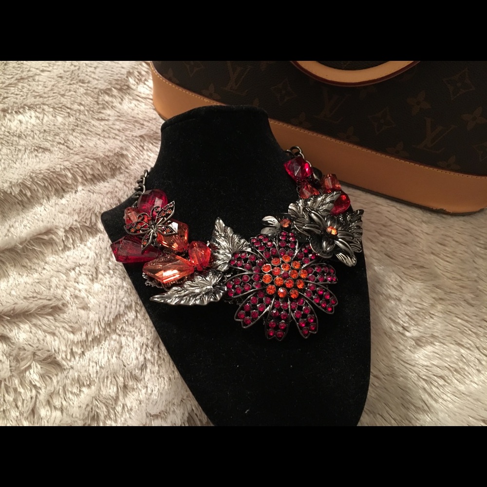 Red Bold Statement Necklace