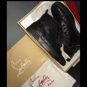 Black python snakeskin Christian louboutin