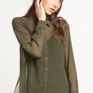 Sheer Olive Green Top