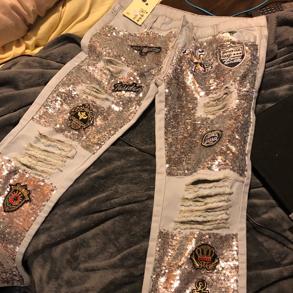 Cute sequins jeans 👖