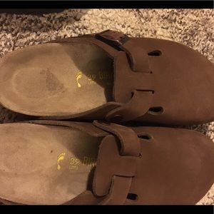 Brown Nubuck Birkenstock Boston Clog