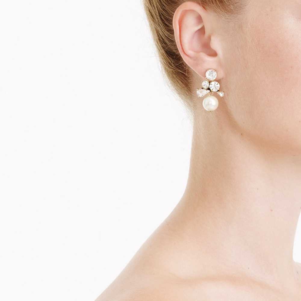 J. Crew pearl and crystal earrings