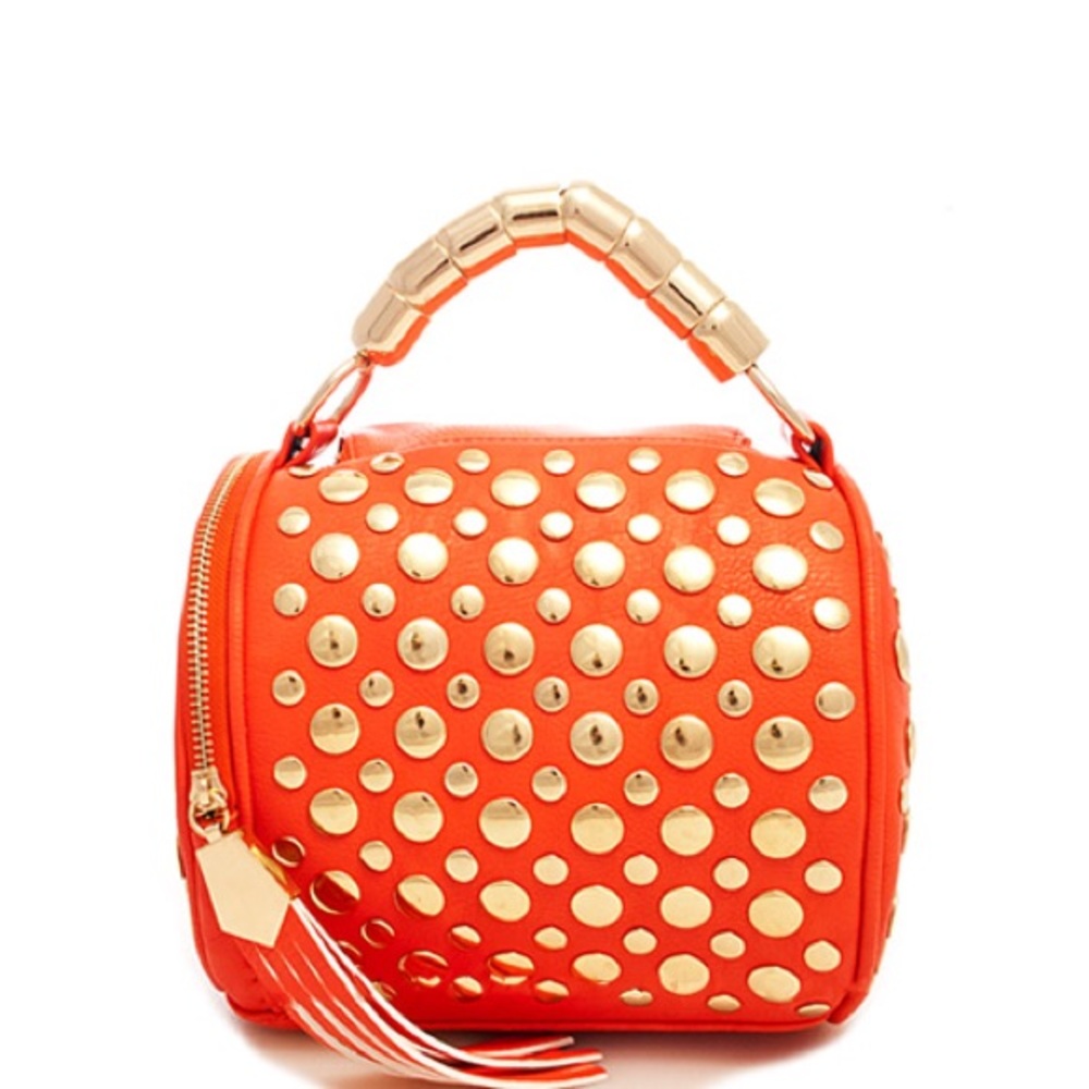 Fashion Dotty Studed Shoulder Bag with  Strap