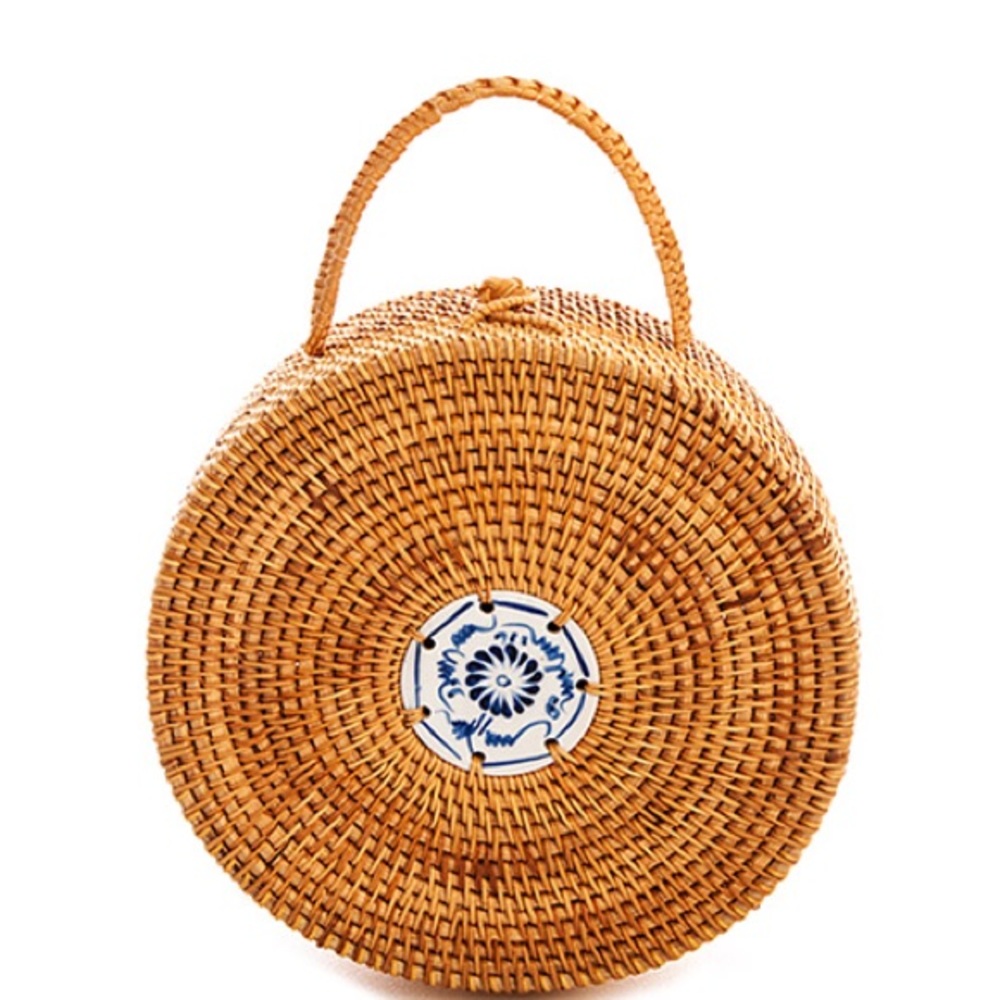 Designer Hot Trendy Structured Round Woven Bag