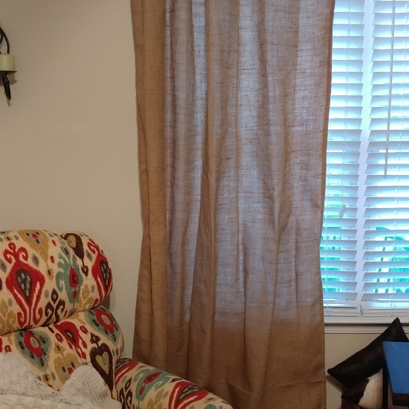 Accents 96 Inch Burlap Curtains Pair Poshmark