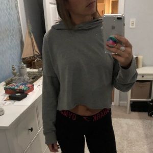 NWOT cropped grey hoodie