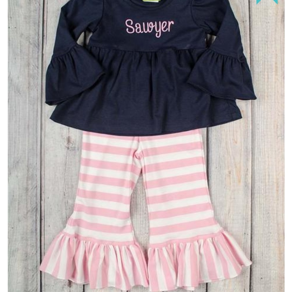 Nwt boutique ruffle set not monogrammed