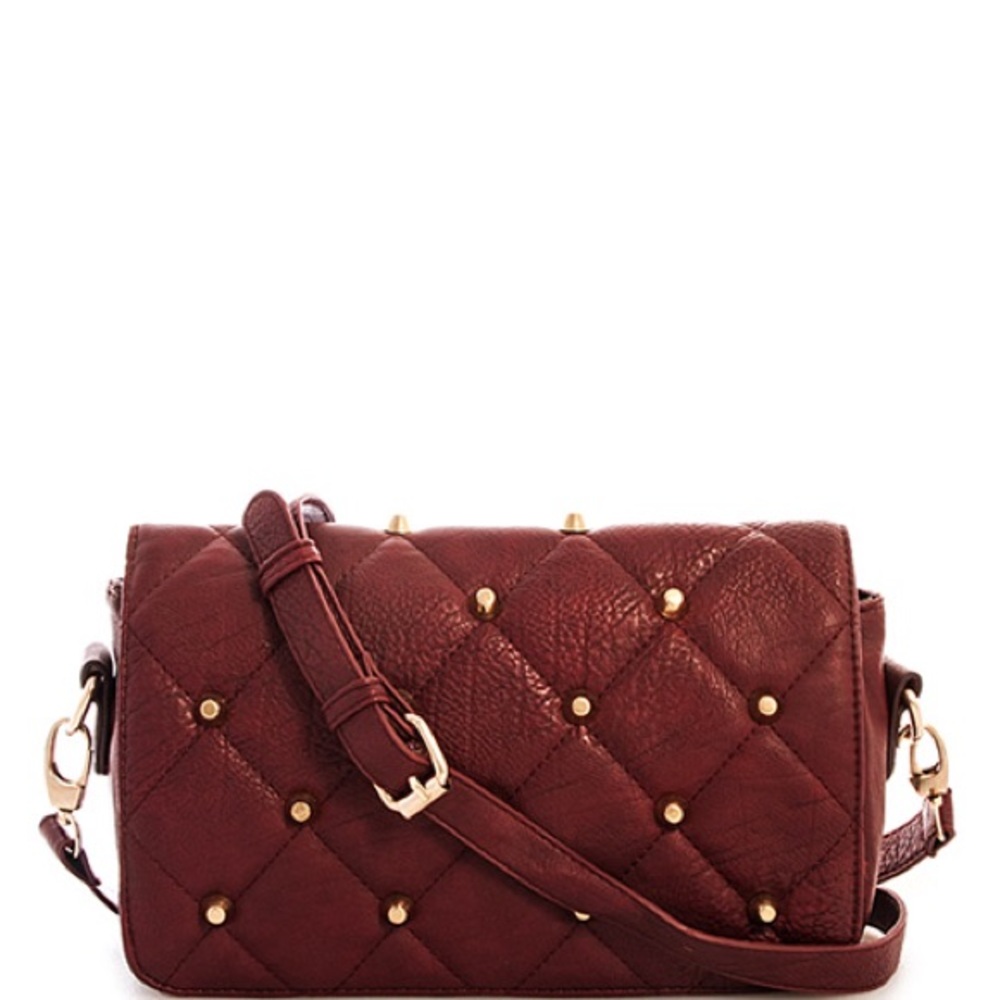 Street Level Embossed Messenger Bag with Stud