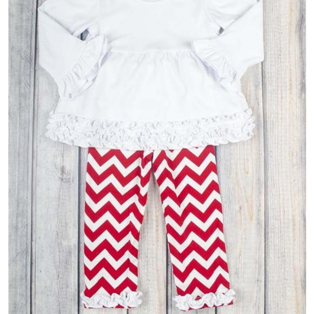 Nwt boutique red & white outfit