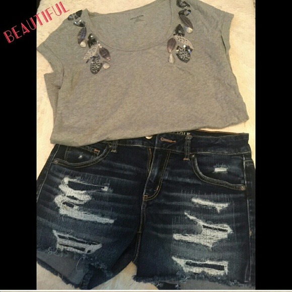 Gorgeous DKNY gray top with beautiful details - Picture 6 of 8