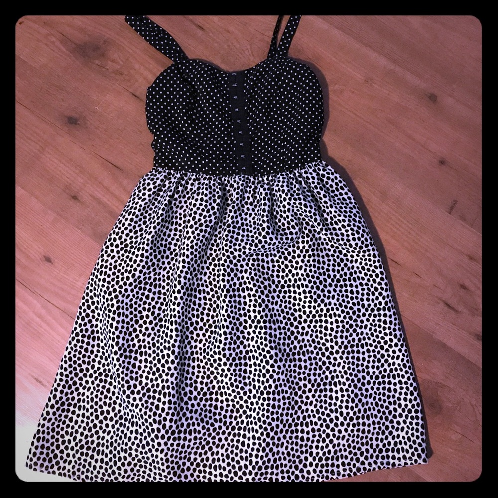 Black & White polka dot corset dress