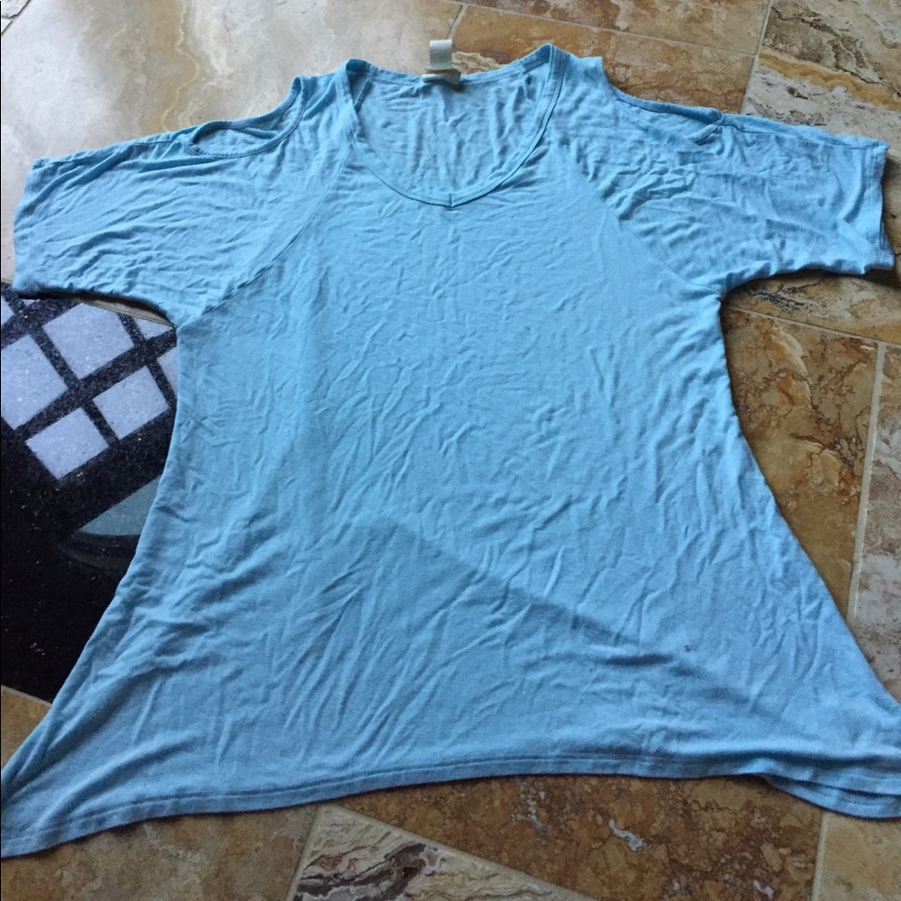 Neon Soul soft stretch pastel blue shoulder cutout