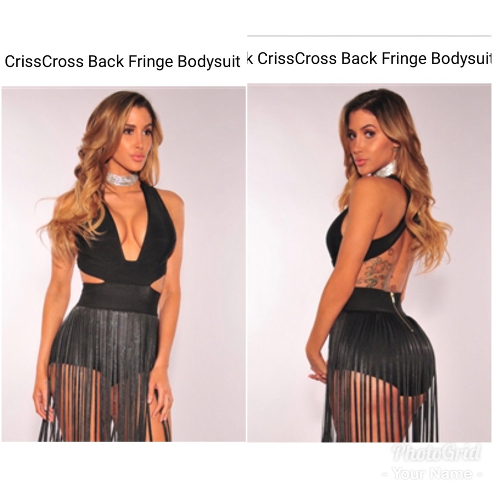 Criss Cross Back fringe Body Suite