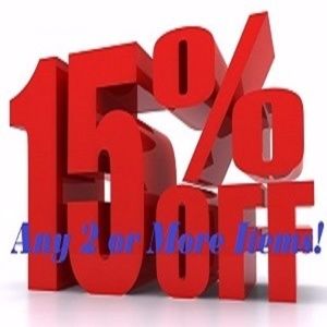 15% OFF Any 2 or More Items!