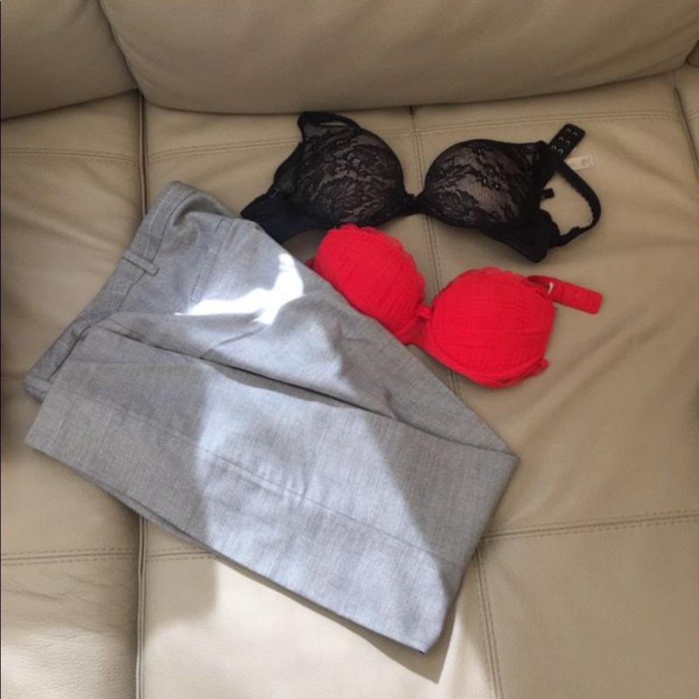34B Victoria Secret bras & Mex US 6 size pants.