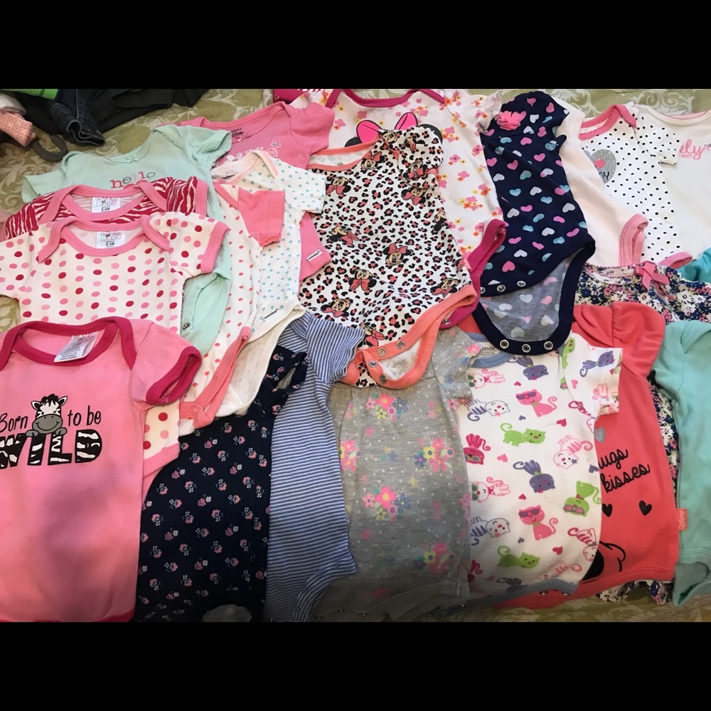 Baby girl onesies size 3-6 months