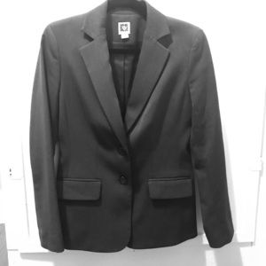 Anne Klein Two Button Charcoal Blazer