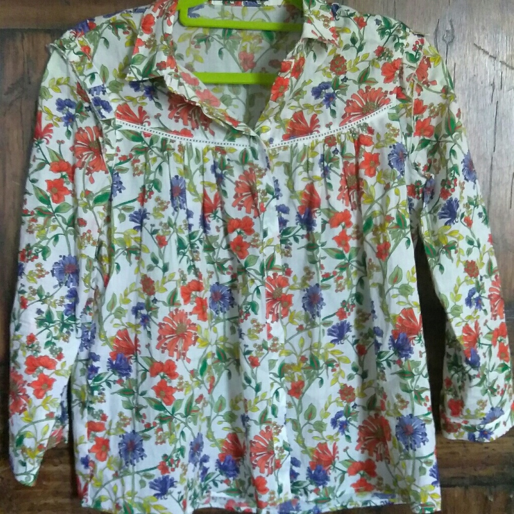 Zara Basic floral button down