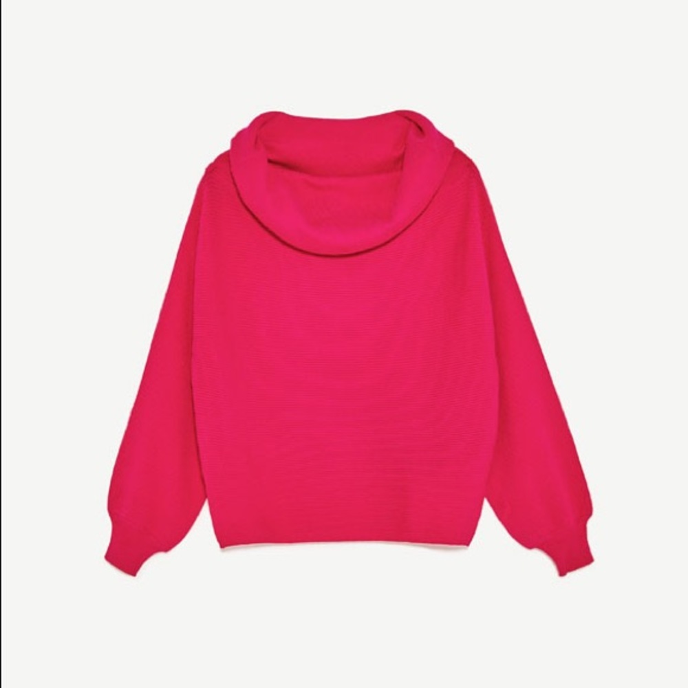 Zara fuchsia ribbed bandeau sweater - Picture 5 of 7
