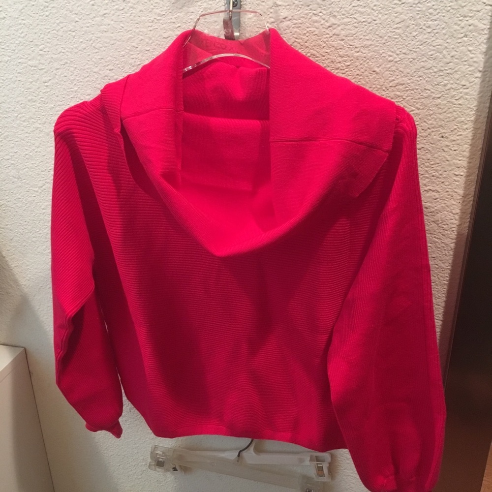 Zara fuchsia ribbed bandeau sweater - Picture 6 of 7