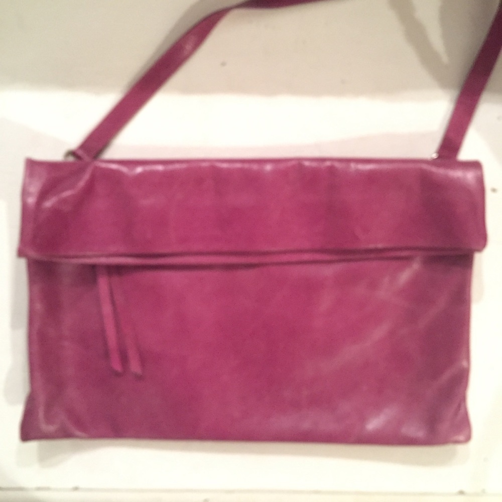Leather Fold Over Clutch