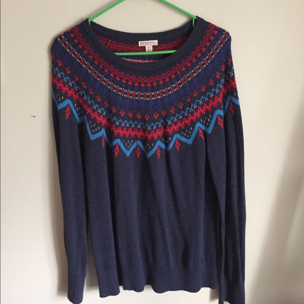 Fair isle navy sweater