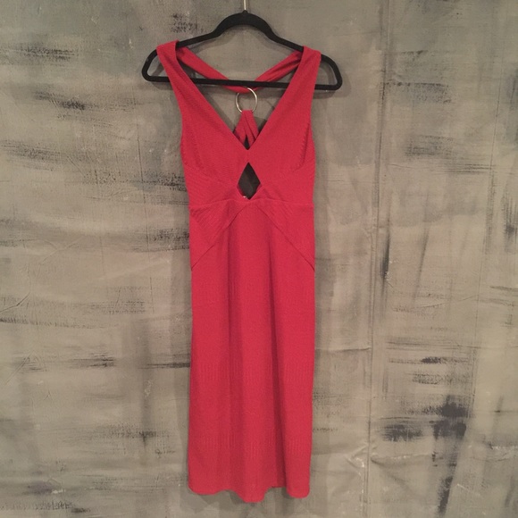 Free People Maroon bodycon midi cutout dress. - Picture 4 of 8