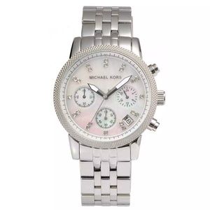 Michael Kors Silver Watch w/ Opal Face - MK5020