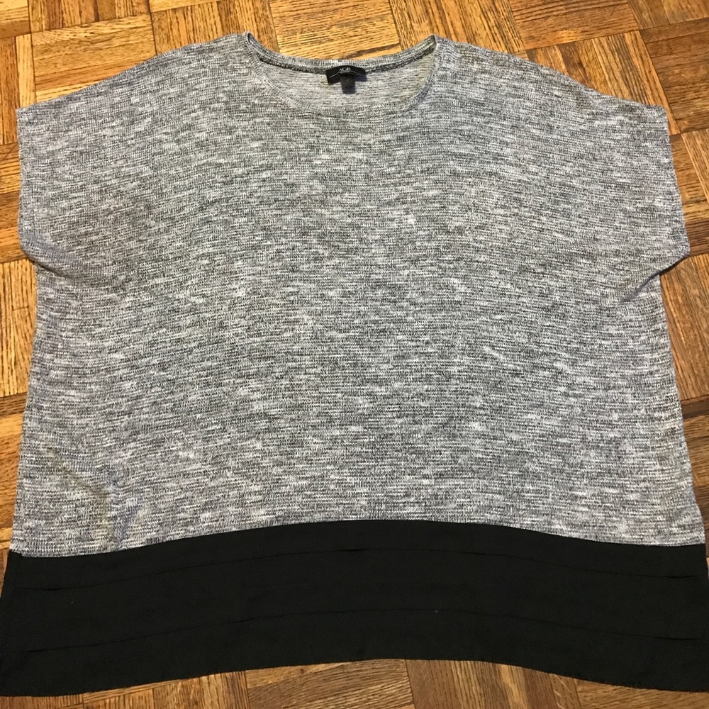 AGB Women's Knit Sheer Ruffle Top Plus Size 1X
