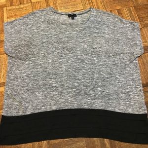 AGB Women's Knit Sheer Ruffle Top Plus Size 1X