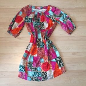 Lilly Pulitzer 100% Silk Patchwork Dress Size 6